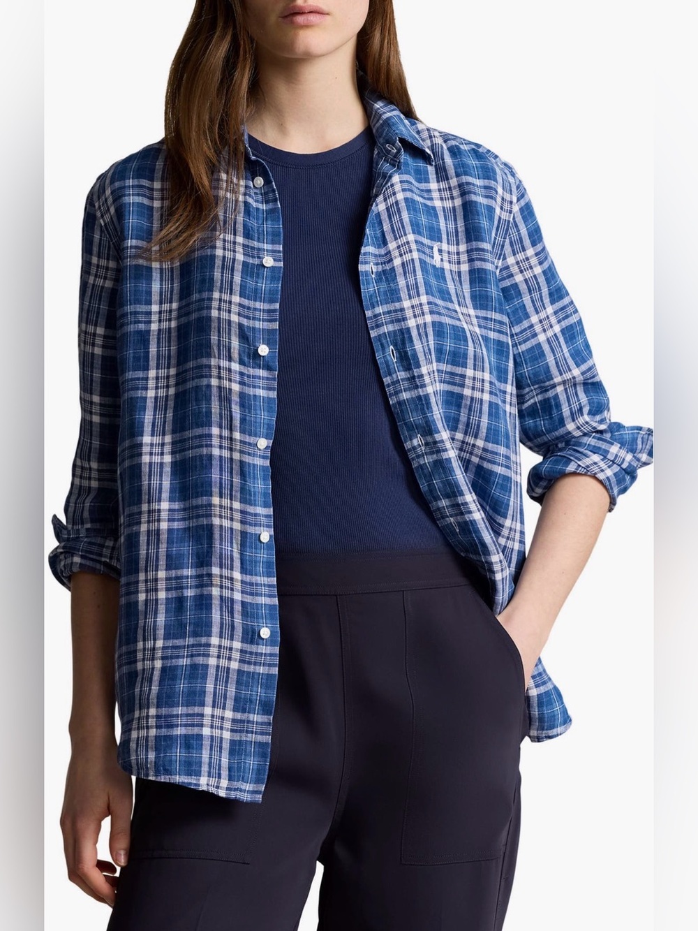 Polo by Ralph Lauren  Plaid Linen Button Up Shirt